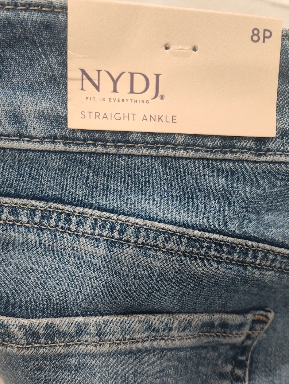 NWT, NYDJ Higher Rise Marilyn Straight Ankle Jean In Size 8 Petite - Picture 14 of 14